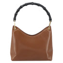 GUCCI Bamboo Shoulder Bag Leather Brown Gold 001 3008 Auth bs31690-2