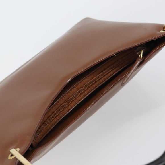 GUCCI Bamboo Shoulder Bag Leather Brown Gold 001 3008 Auth bs31690