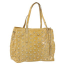 Jimmy Choo Studs Tote Bag Enamel Yellow Gold Auth bs31691-1