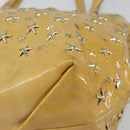 Jimmy Choo Studs Tote Bag Enamel Yellow Gold Auth bs31691-10