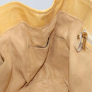 Jimmy Choo Studs Tote Bag Enamel Yellow Gold Auth bs31691-18