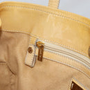 Jimmy Choo Studs Tote Bag Enamel Yellow Gold Auth bs31691-19