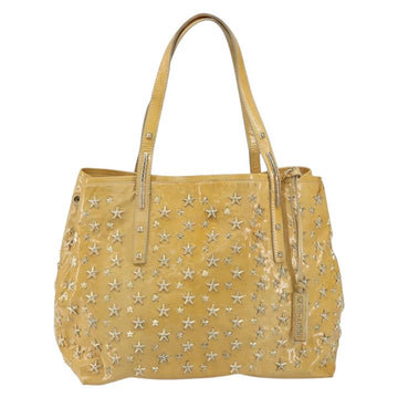 Jimmy Choo Studs Tote Bag Enamel Yellow Gold Auth bs31691 - 0