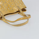 Jimmy Choo Studs Tote Bag Enamel Yellow Gold Auth bs31691-7