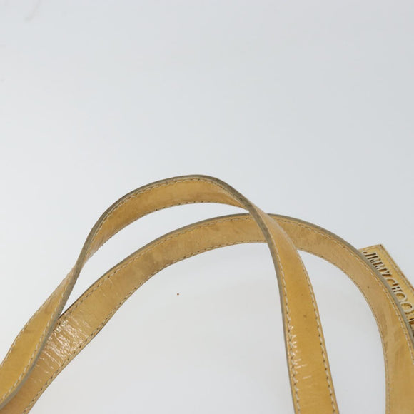Jimmy Choo Studs Tote Bag Enamel Yellow Gold Auth bs31691