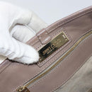 Jimmy Choo Studs Tote Bag Leather Gray Gold Auth bs31692-15