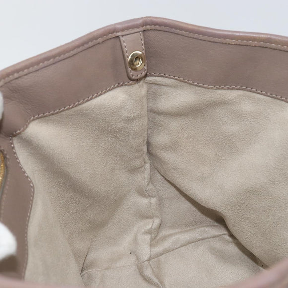 Jimmy Choo Studs Tote Bag Leather Gray Gold Auth bs31692