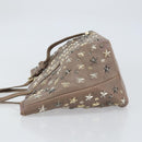 Jimmy Choo Studs Tote Bag Leather Gray Gold Auth bs31692-5