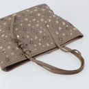 Jimmy Choo Studs Tote Bag Leather Gray Gold Auth bs31692-6