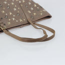 Jimmy Choo Studs Tote Bag Leather Gray Gold Auth bs31692-7