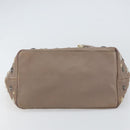 Jimmy Choo Studs Tote Bag Leather Gray Gold Auth bs31692-9