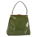 GUCCI Hand Bag Enamel Green Gold 000 2046 0300 Auth bs31693-1