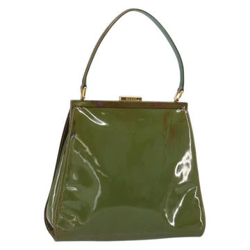 GUCCI Hand Bag Enamel Green Gold 000 2046 0300 Auth bs31693