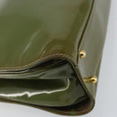 GUCCI Hand Bag Enamel Green Gold 000 2046 0300 Auth bs31693-15