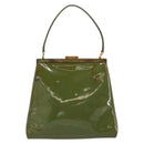 GUCCI Hand Bag Enamel Green Gold 000 2046 0300 Auth bs31693-13