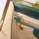 GUCCI Hand Bag Enamel Green Gold 000 2046 0300 Auth bs31693-22