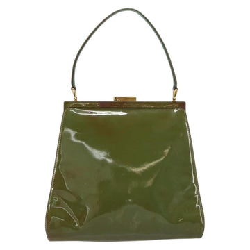 GUCCI Hand Bag Enamel Green Gold 000 2046 0300 Auth bs31693 - 0