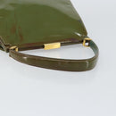 GUCCI Hand Bag Enamel Green Gold 000 2046 0300 Auth bs31693-7