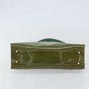 GUCCI Hand Bag Enamel Green Gold 000 2046 0300 Auth bs31693-5
