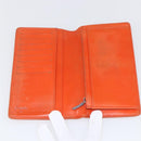 CHANEL Icon line Long Wallet Enamel Orange CC Auth bs31694-14