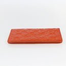 CHANEL Icon line Long Wallet Enamel Orange CC Auth bs31694-4