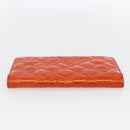 CHANEL Icon line Long Wallet Enamel Orange CC Auth bs31694-5