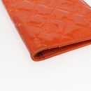 CHANEL Icon line Long Wallet Enamel Orange CC Auth bs31694-9
