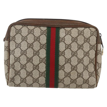 GUCCI GG Supreme Web Sherry Line Bag PVC Beige Gold 98 69 014 3553 Auth bs31695 - 0