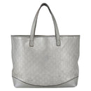 GUCCI GG Canvas Guccissima Tote Bag Leather Outlet Silver 238696 Auth bs31696-1