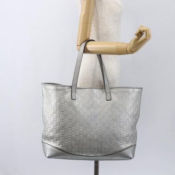 GUCCI GG Canvas Guccissima Tote Bag Leather Outlet Silver 238696 Auth bs31696 - 0