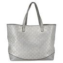 GUCCI GG Canvas Guccissima Tote Bag Leather Outlet Silver 238696 Auth bs31696-4