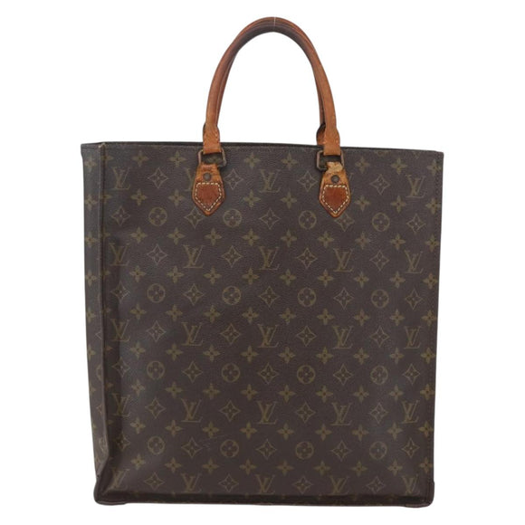 LOUIS VUITTON Monogram Sac Plat Hand Bag M51140 LV Auth bs31699