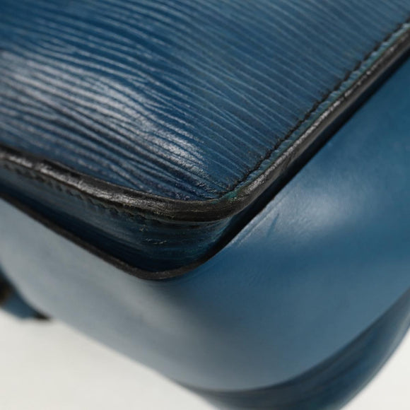 LOUIS VUITTON Epi Cartouchiere MM Shoulder Bag Blue M52245 LV Auth bs31707