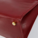 Salvatore Ferragamo Vala Hand Bag Leather Red Gold Auth bs31710-10
