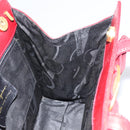 Salvatore Ferragamo Vala Hand Bag Leather Red Gold Auth bs31710-17