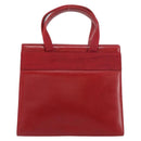 Salvatore Ferragamo Vala Hand Bag Leather Red Gold Auth bs31710-3