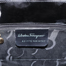 Salvatore Ferragamo Vala Hand Bag Enamel Black Gold Auth bs31711-15