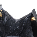 Salvatore Ferragamo Vala Hand Bag Enamel Black Gold Auth bs31711-17