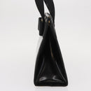 Salvatore Ferragamo Vala Hand Bag Enamel Black Gold Auth bs31711-4