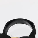Salvatore Ferragamo Vala Hand Bag Enamel Black Gold Auth bs31711-8