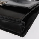 Salvatore Ferragamo Gancini Shoulder Bag Leather Black Silver Auth bs31712-14