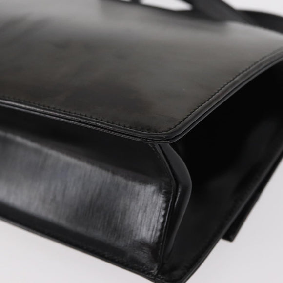 Salvatore Ferragamo Gancini Shoulder Bag Leather Black Silver Auth bs31712