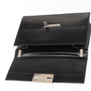 Salvatore Ferragamo Gancini Shoulder Bag Leather Black Silver Auth bs31712-10