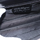 Salvatore Ferragamo Gancini Shoulder Bag Leather Black Silver Auth bs31712-17