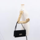 Salvatore Ferragamo Gancini Shoulder Bag Leather Black Silver Auth bs31712-22