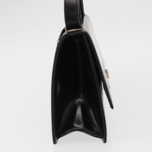 Salvatore Ferragamo Gancini Shoulder Bag Leather Black Silver Auth bs31712