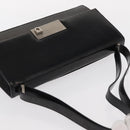Salvatore Ferragamo Gancini Shoulder Bag Leather Black Silver Auth bs31712-6