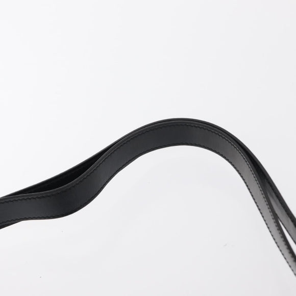 Salvatore Ferragamo Gancini Shoulder Bag Leather Black Silver Auth bs31712