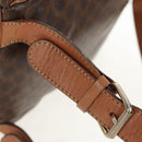 CELINE Macadam Canvas Backpack PVC Leather Brown Gold Auth bs31713-11