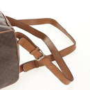 CELINE Macadam Canvas Backpack PVC Leather Brown Gold Auth bs31713-12